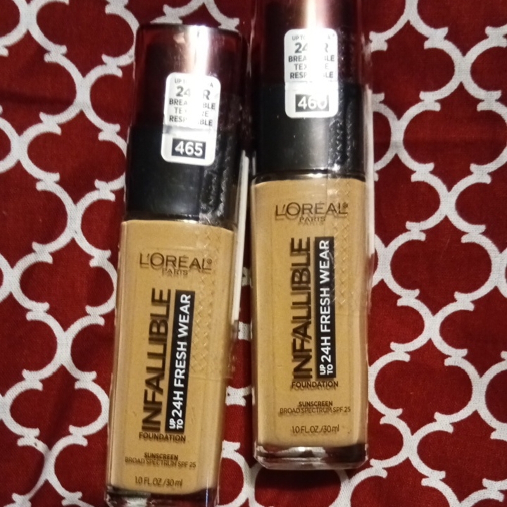 L'Oreal Infallible 24H Fresh Wear Foundation - 465 and 460